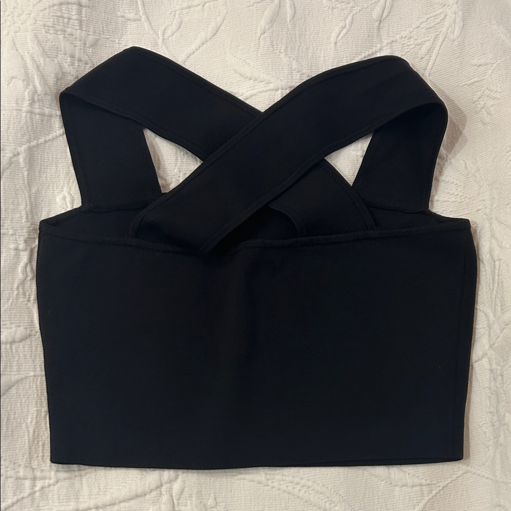 Babaton Black Cross-Back Tank Top
